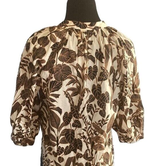 NWT Leaf Motif Travel Blouse by Ann Taylor, Suze XS - Picture 8 of 10
